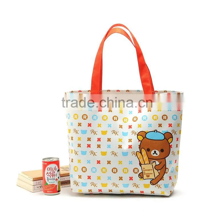 Cute Bear Printing Nylon Shopping Tote Bag,Wholesale Women Nylon Tote Bag