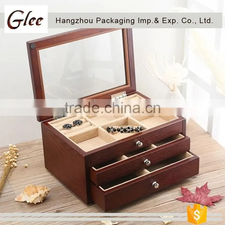 Luxurious beautiful latest style custom made packing wooden jewelry box