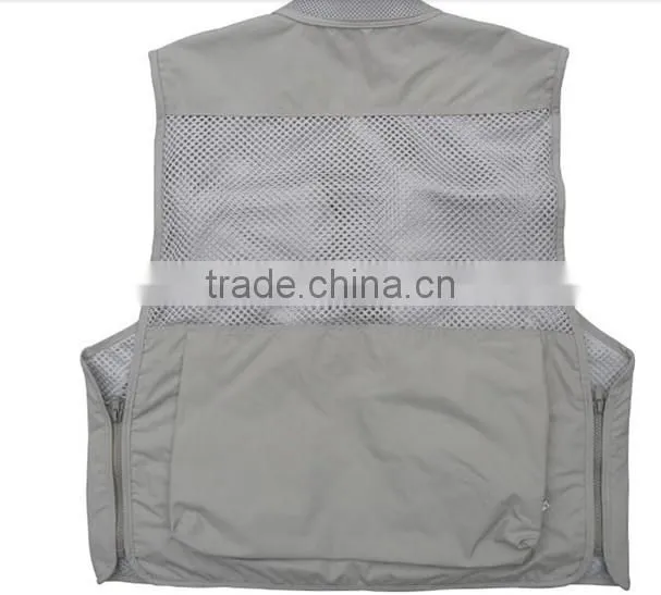 2017 New Arrival plus size male outdoor casual multi-pocket film vest jacket L-4XL fishing mesh vest