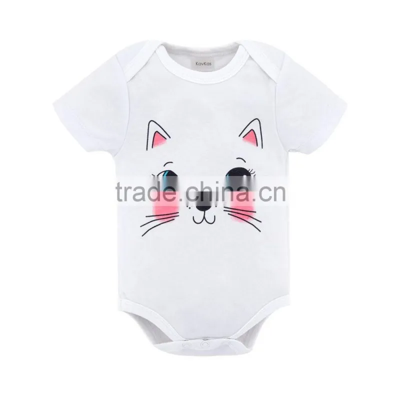 2017 New Lovely Animal Baby Clothes Short Sleeve 100% Cotton Baby Rompers Summer