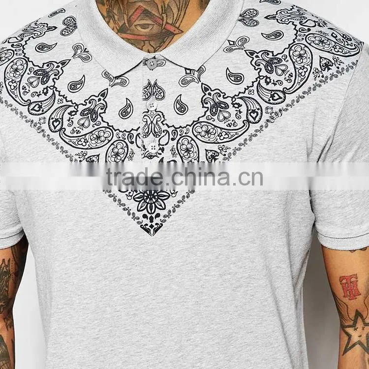 Custom Jersey Polo Bandana Print Polo Shirt PS0119A