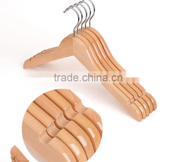 Lovely hot sale wooden pants hanger vintage clothes hangers custom wooden coat hanger