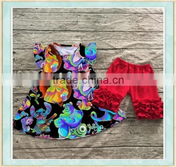 2017 Thailand clothes wholesale American kids clothes children girls halloween boutique outfit