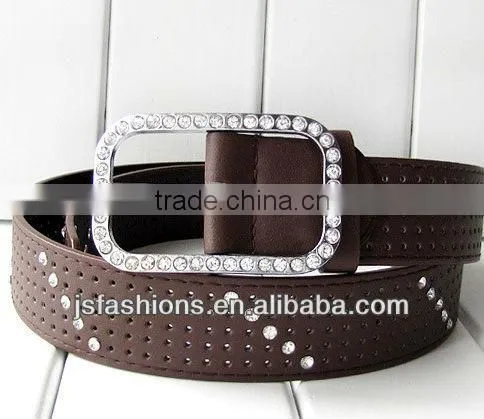 las senoras forman la correa de cuero de la PU con el diamante rhinestone