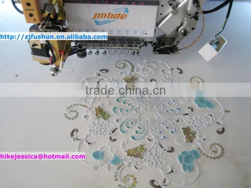 fs 905 5heads cording coiling beads towel and sequin and flat mixed computerized embroidery machine