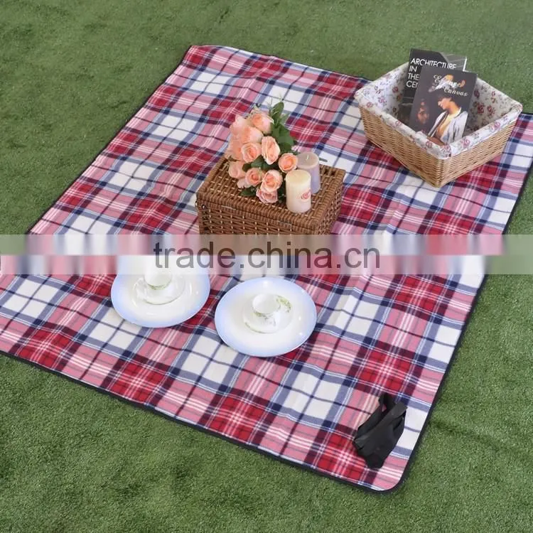 portable face coral fleece picnic back side waterproof insulation blanket