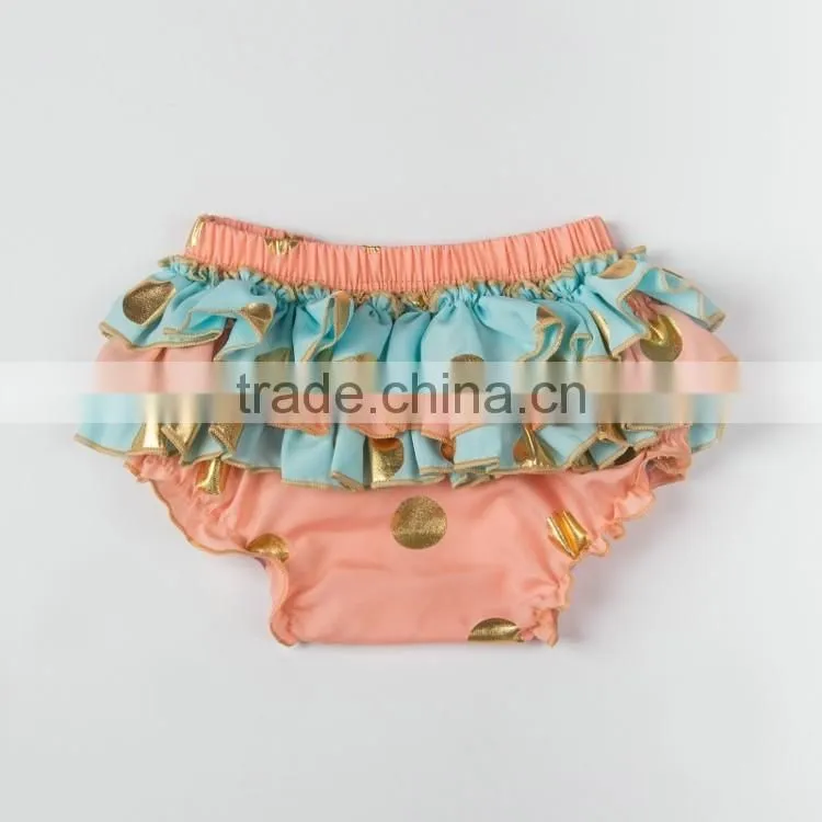 wholesale new arrival cute baby bloomers with golden polka dots toddlers shorts MC6011503