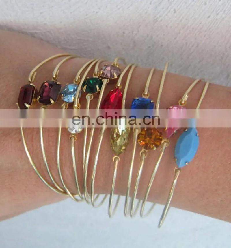 Birthstone Rhinestone Style wraps BirthstoneJewelry Bangle Bracelet