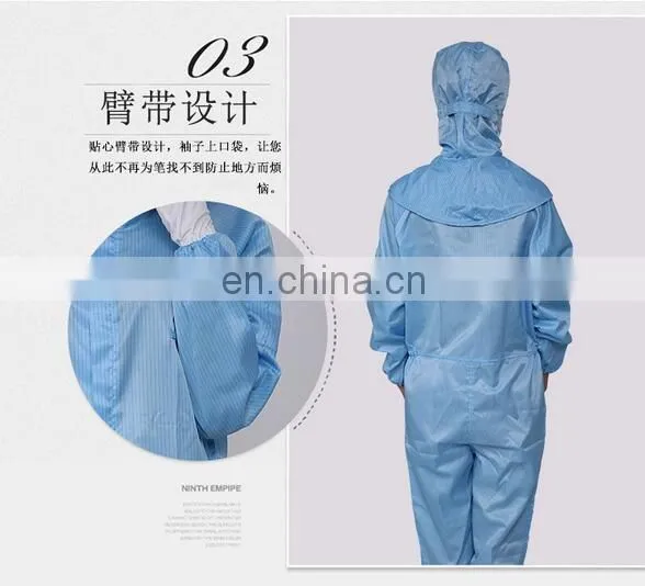 antistatic cleanroom uniform/ clothing
