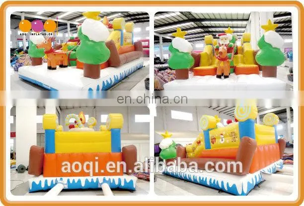 AOQI popular 2016 hot sell inflatable Santa sled fun city commercial inflatable fun city game for kids
