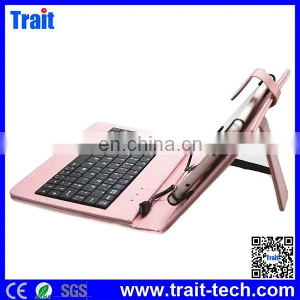 7 Inch Tablet PC Crystal Texture PU Leather Keyboard Case with Holder and Micro USB Cable,7 inch keyboard case for android table