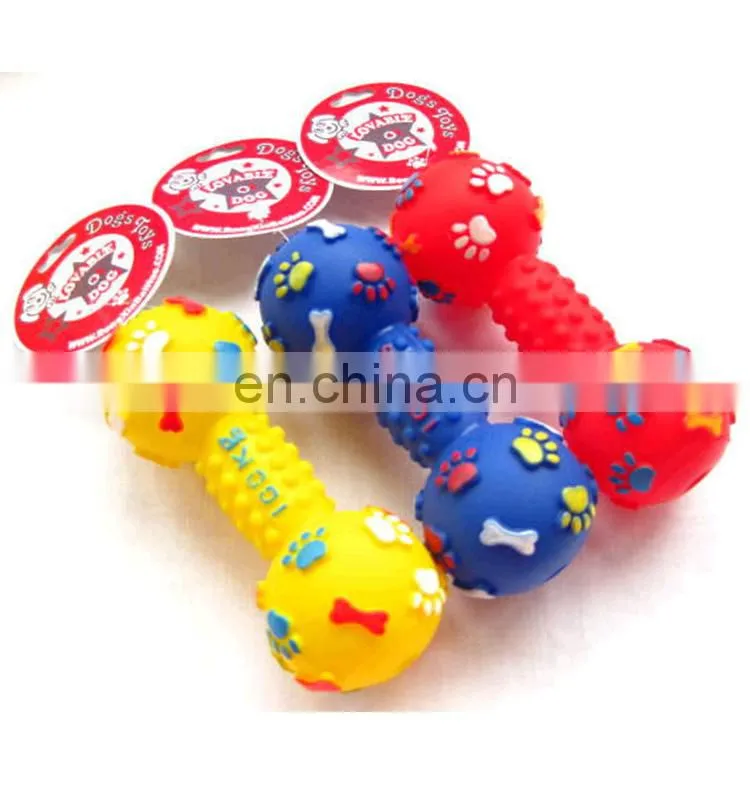 SM. Dumbbell w/paw bone print pet toy/dog toy