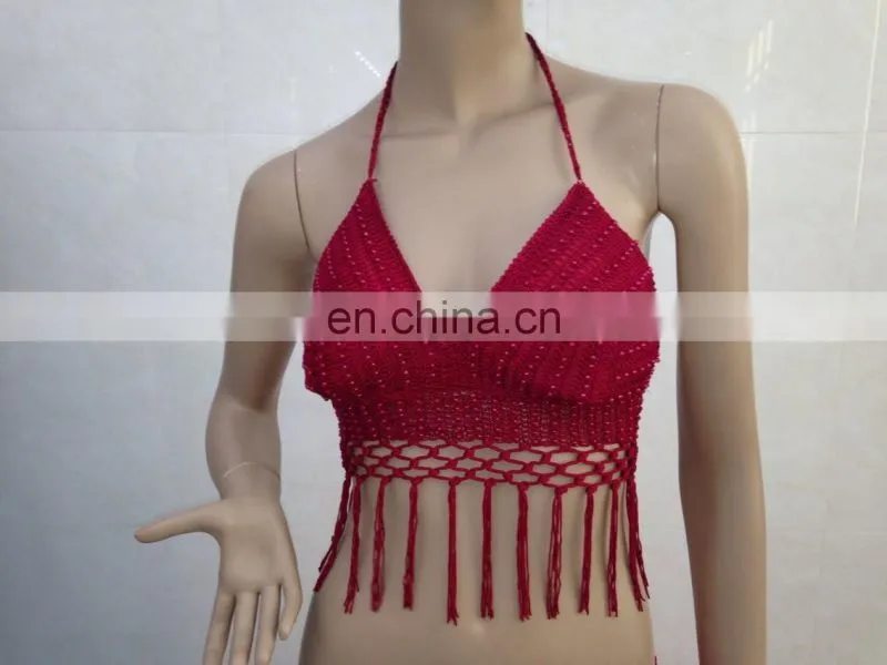 S-3061# American Hollow beaded belly dance clothing top
