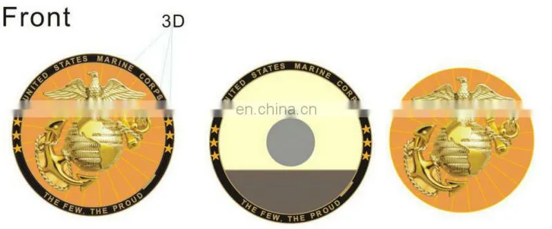 Metal craft gold eagle coins euro with magnet