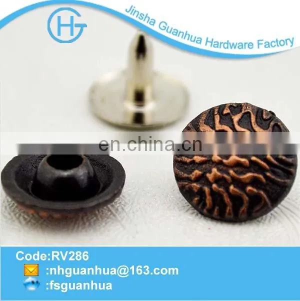 Polishing plating jeans metal rivets with logo