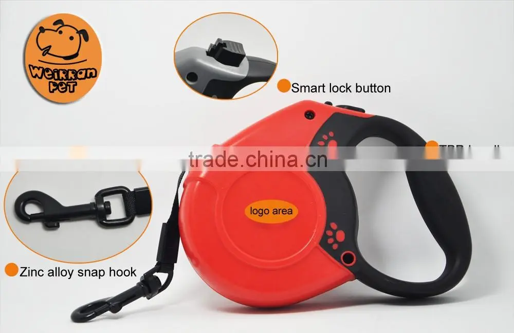 (1021) 2016 promotional nylon rope dog walking automatic retractable dog leash