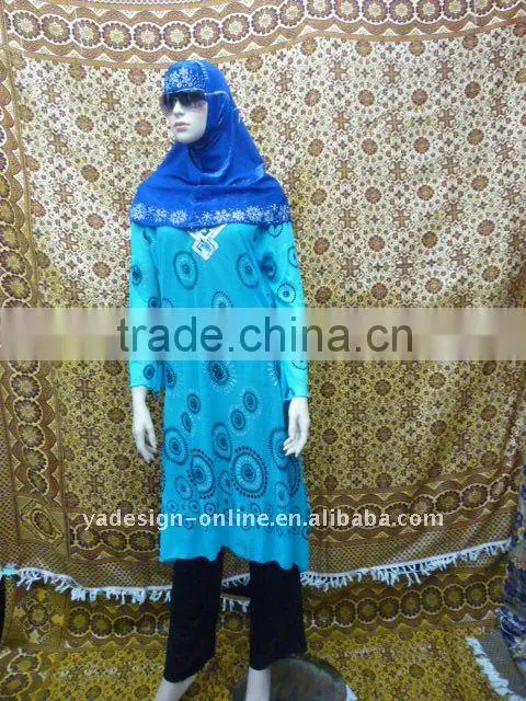 C206 Popular Arabian Islamic muslim abaya with caps