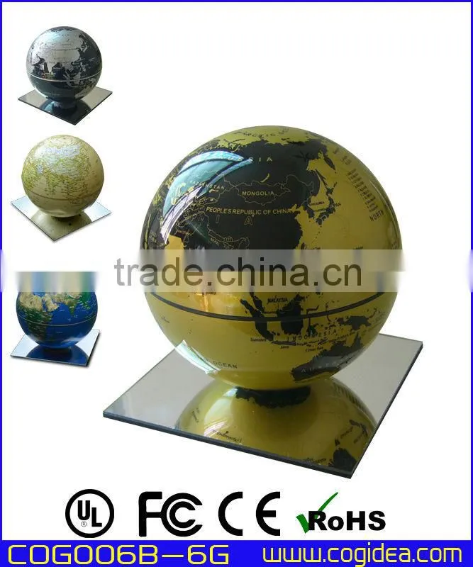 Novelty plastic automatic rotating world globe 6'