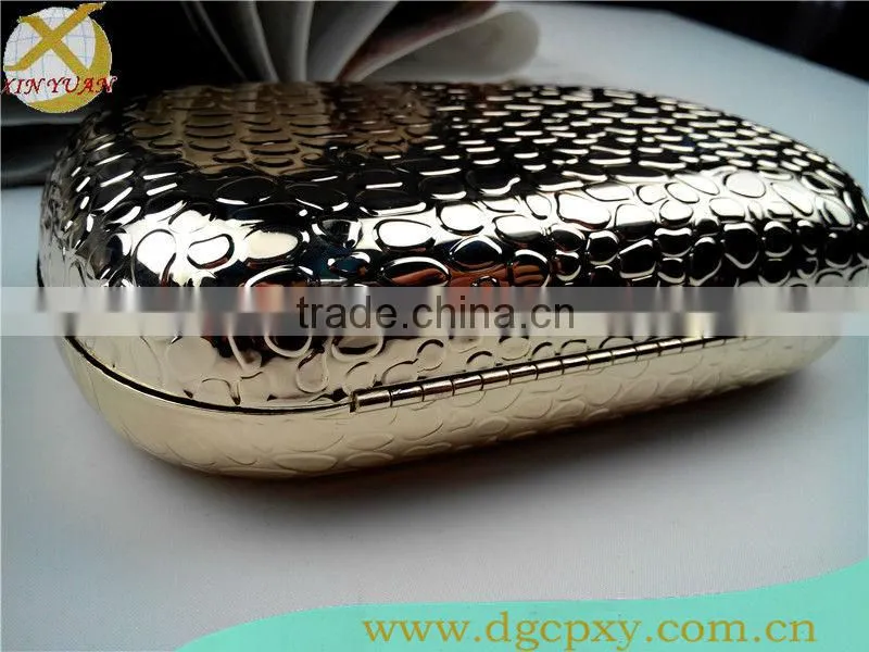 6 inch golden metal minaudiere cases for parties