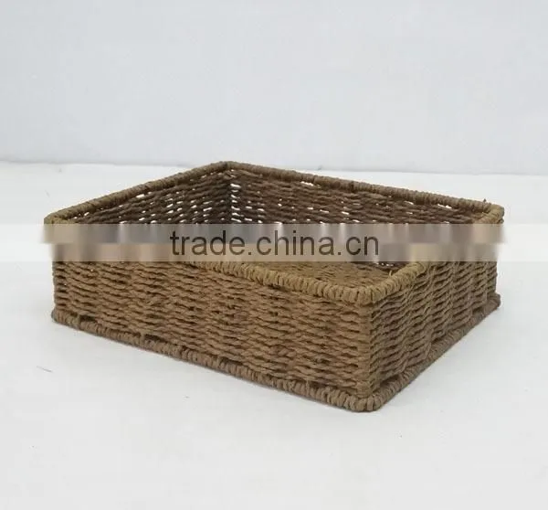 rectangular brown paper basket weaving