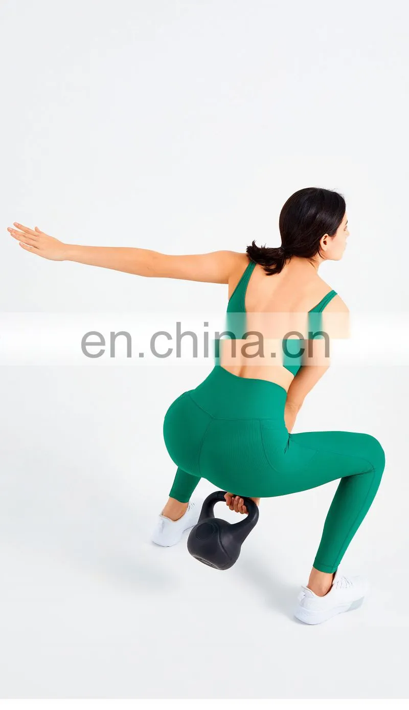 Custom Rib Adjustable Buckle Sports Bras Backless Gym High Impact Yoga Top