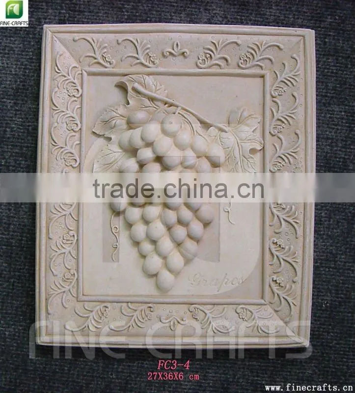 Polyresin wall art with grape