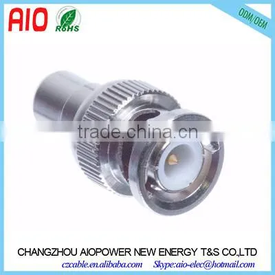 Straight brass with nickel plating Coaxial Adapter BNC Female to RCA Female BNC to RCA