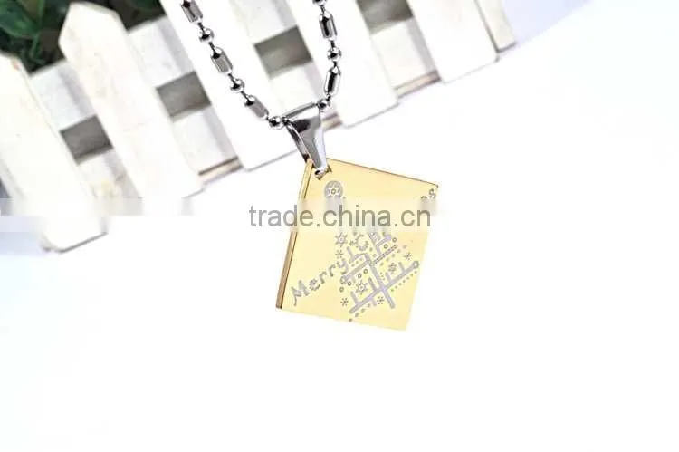 Merry Christmas gold jewelry gift pendant necklace