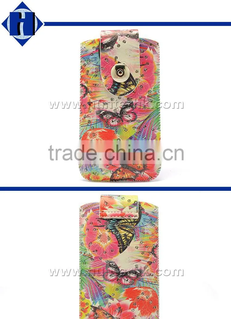 Printed Bling Butterfly Slide in Pouch For Galaxy I9600
