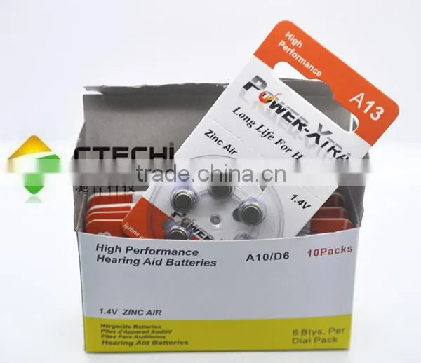 hearing aid battery A312 A10 A675 A13 1.4V coin cell