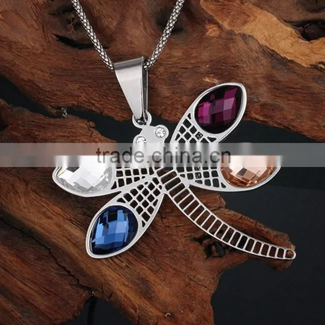 Stainless steel dragonfly young girl earring jewelry set