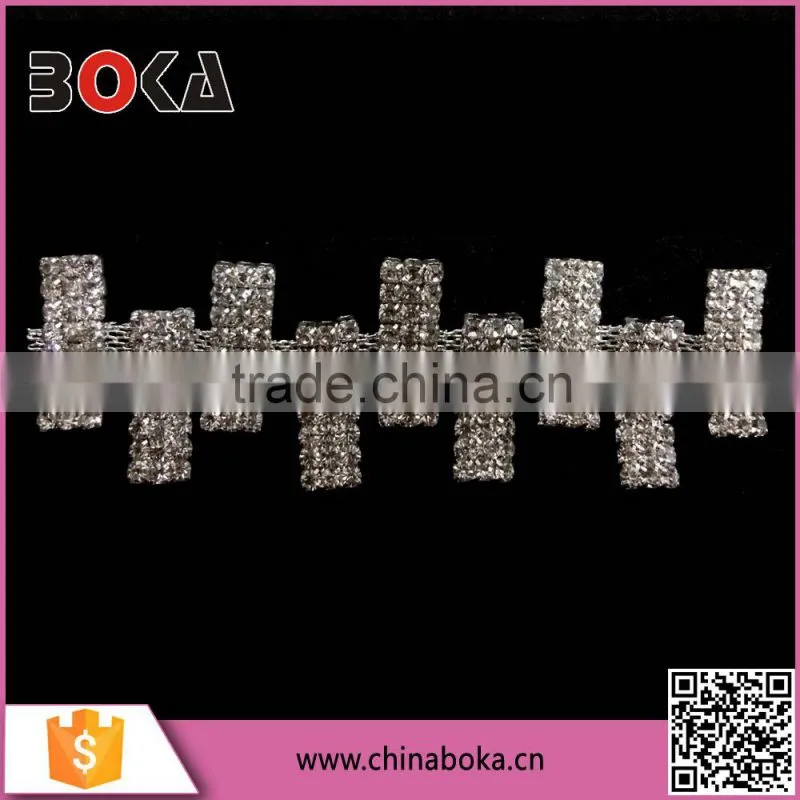 BOKA high quality fantastic rhinestone crystal trim, bling bling rhinestone chain trim for dresses