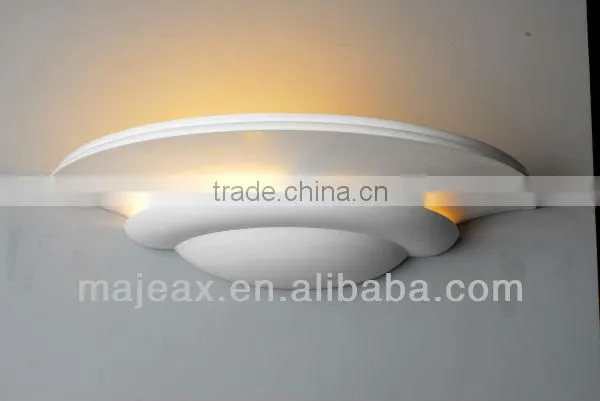 Decorative White Gypsum Plaster E14 Restaurant Wall Light
