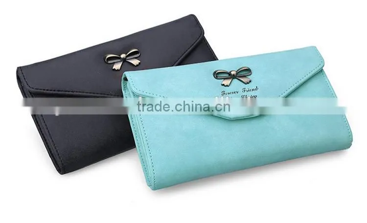 Ladies bowknot purse long style phone hand wallet