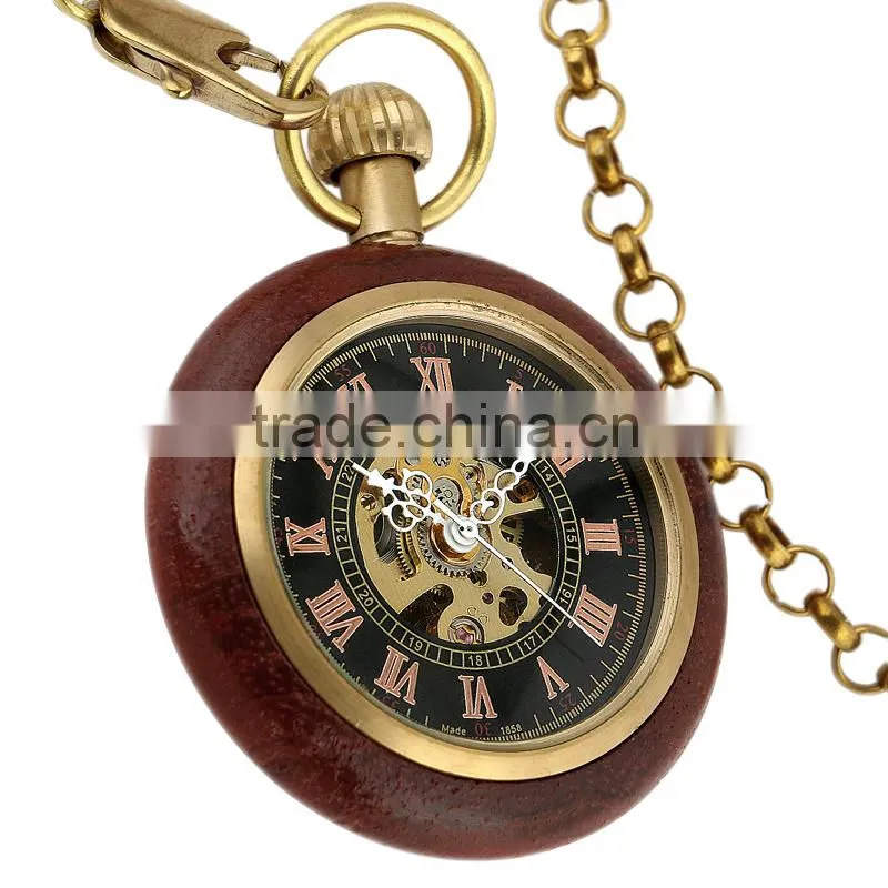 WP122 Golden Color Pocket Watch Antique Style Vintage Mechanical Movement Watches