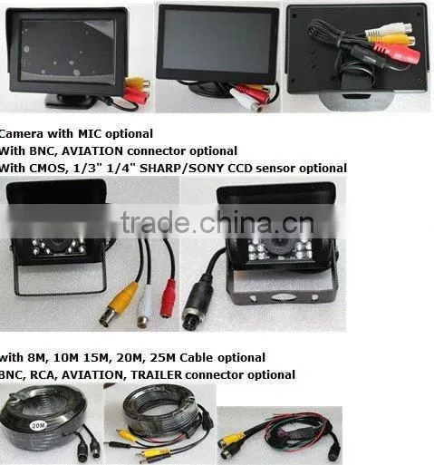 RV-4301 4.3" digital LCD monitor Car back up system with night vision camera