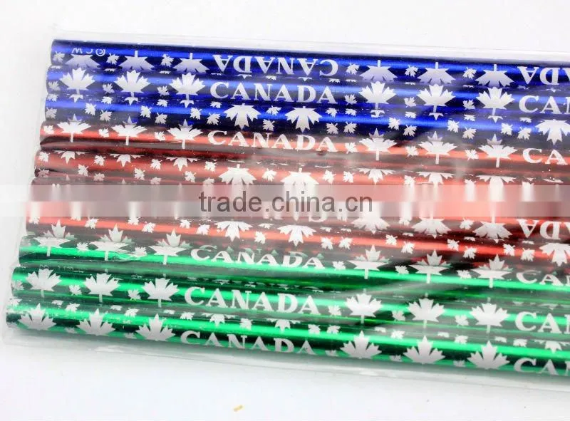7" HB 10 pcs round shape color heat transfer painting wooden pencil set with rubber