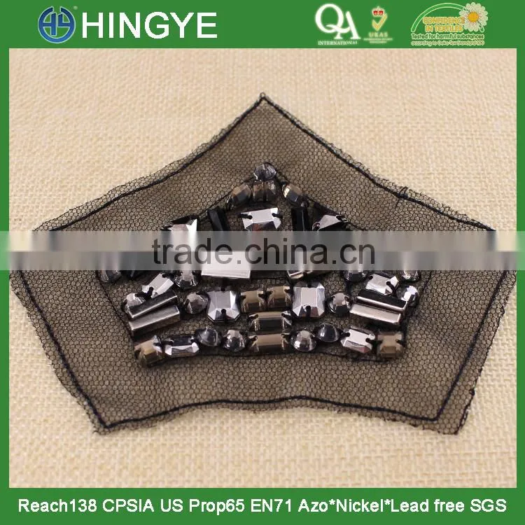 New arrival acrylic stone beaded applique patch for shoulder NH-003