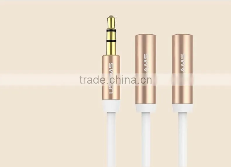 USAMS 50cm hifi rca jack cable Female to 3.5 male Stereo audio cable Extension aux cable for iPhone 6s Headphone Speaker MT-5750