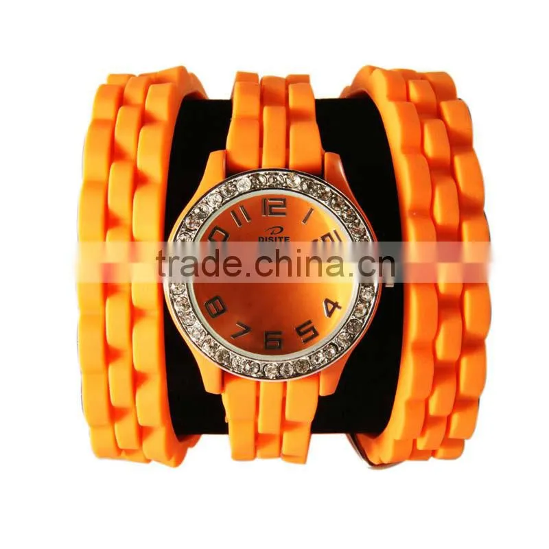 Guang zhou YB lady watch silicone band alloy case wholesale watches