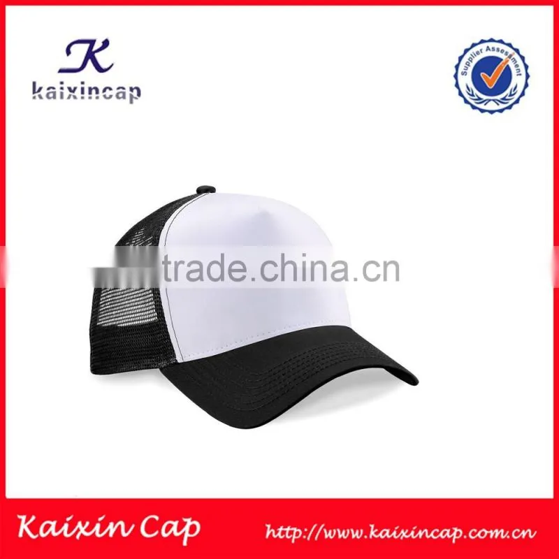 high quality custom 5 Panel white crown snapback blank trucker mesh cap