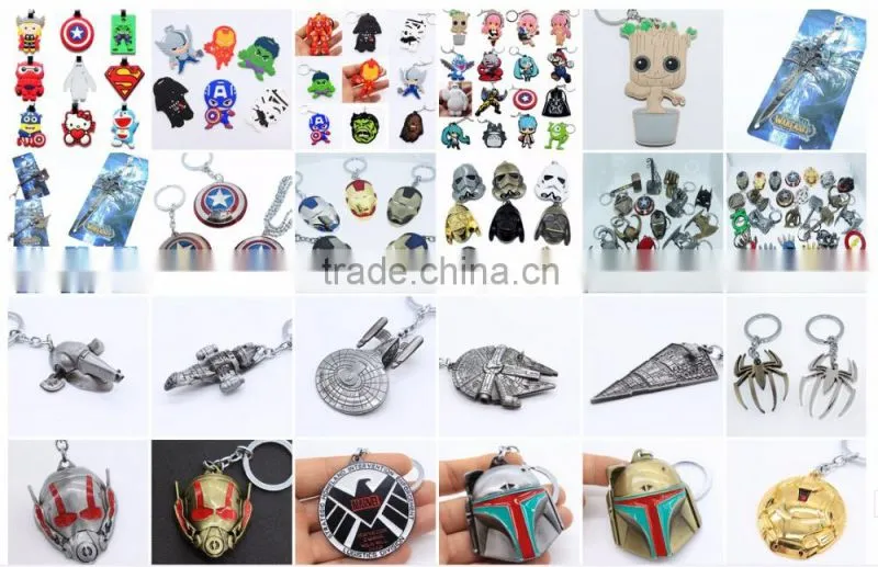 Custom shaped Keychain promotional high quality metal skull 3d keychain