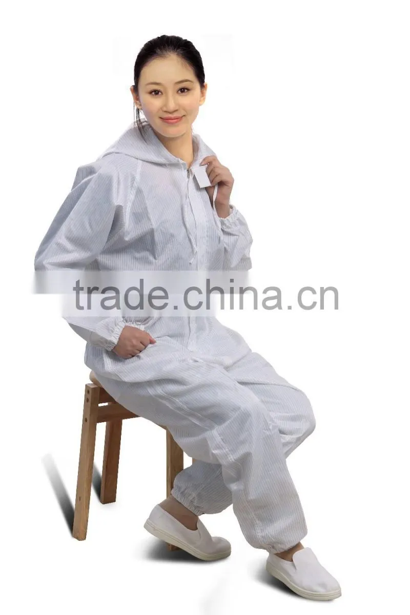 Anti-static White Working Coveralls for Sanitary