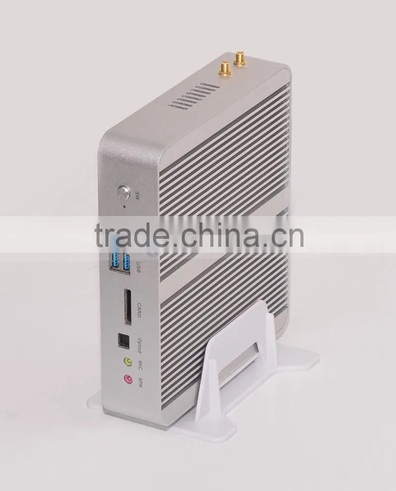 Small fanless pc i5 5200u 5250u Fanless professional passive cooling by alloy case openelec gaming home theater PC