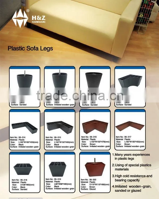 Plastic sofa leg