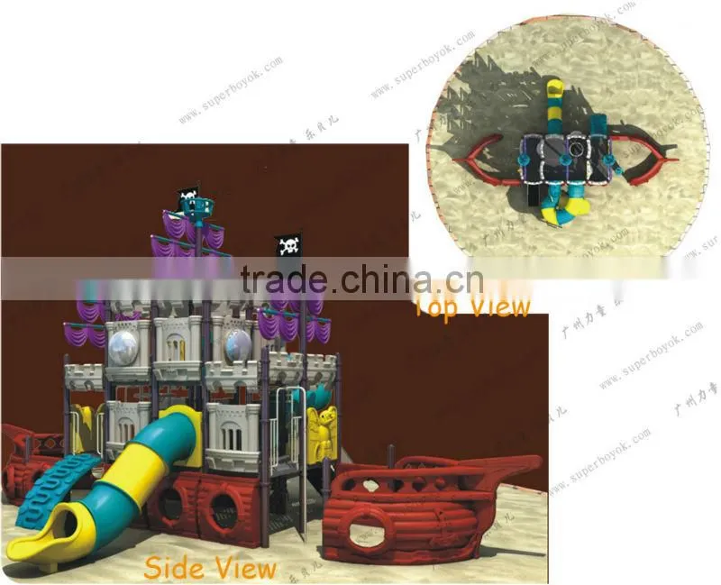Cheap Plastic Kid's Outdoor Pirate Ship Playground 9-3L