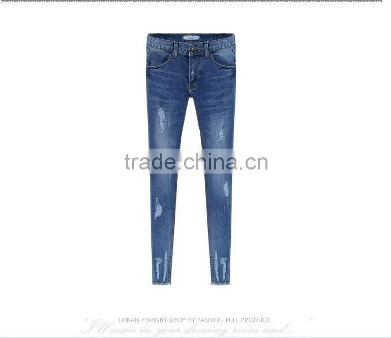 2014 Hot Sale Wholesale Women Jean pants Denim Blue Lady Skinny Pencil Denim Jean pants price cheapest hot
