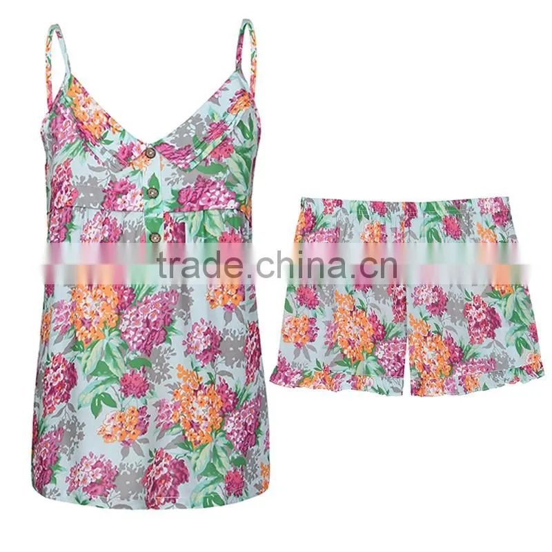 Popular cotton lady flower pajama lady flower nightgown lady flower homewear
