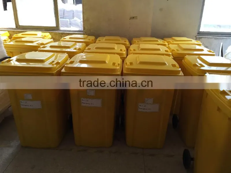 Chemical Spill Kit Yellow Wheel PE Bin 240ltr