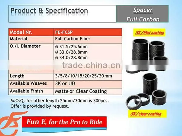 Bicycle 3K Matt Carbon Headset Spacers
